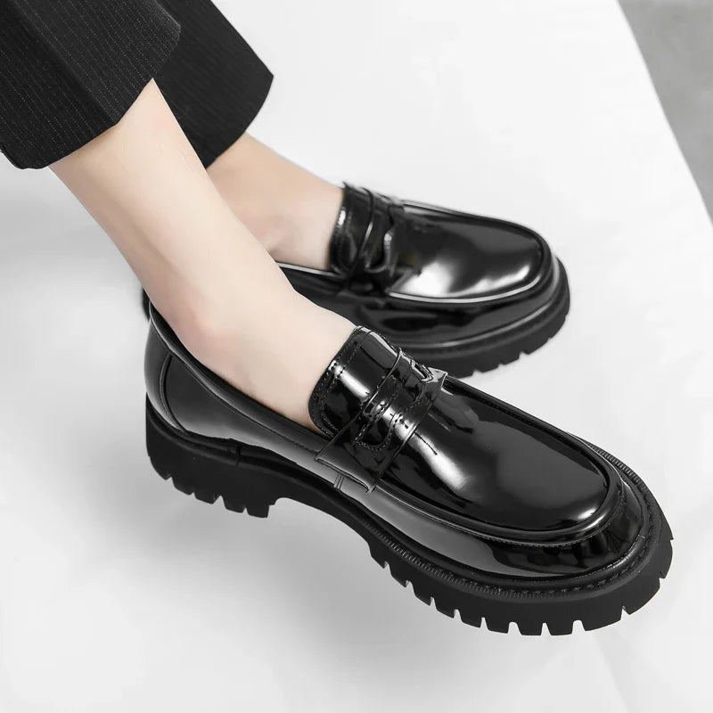 New Men's Luxury Leather Shoes Genuine Leather Dress Shoes Fashion Loafers Slip-on Comfy Casual Business Shoes Fomal Mocassins