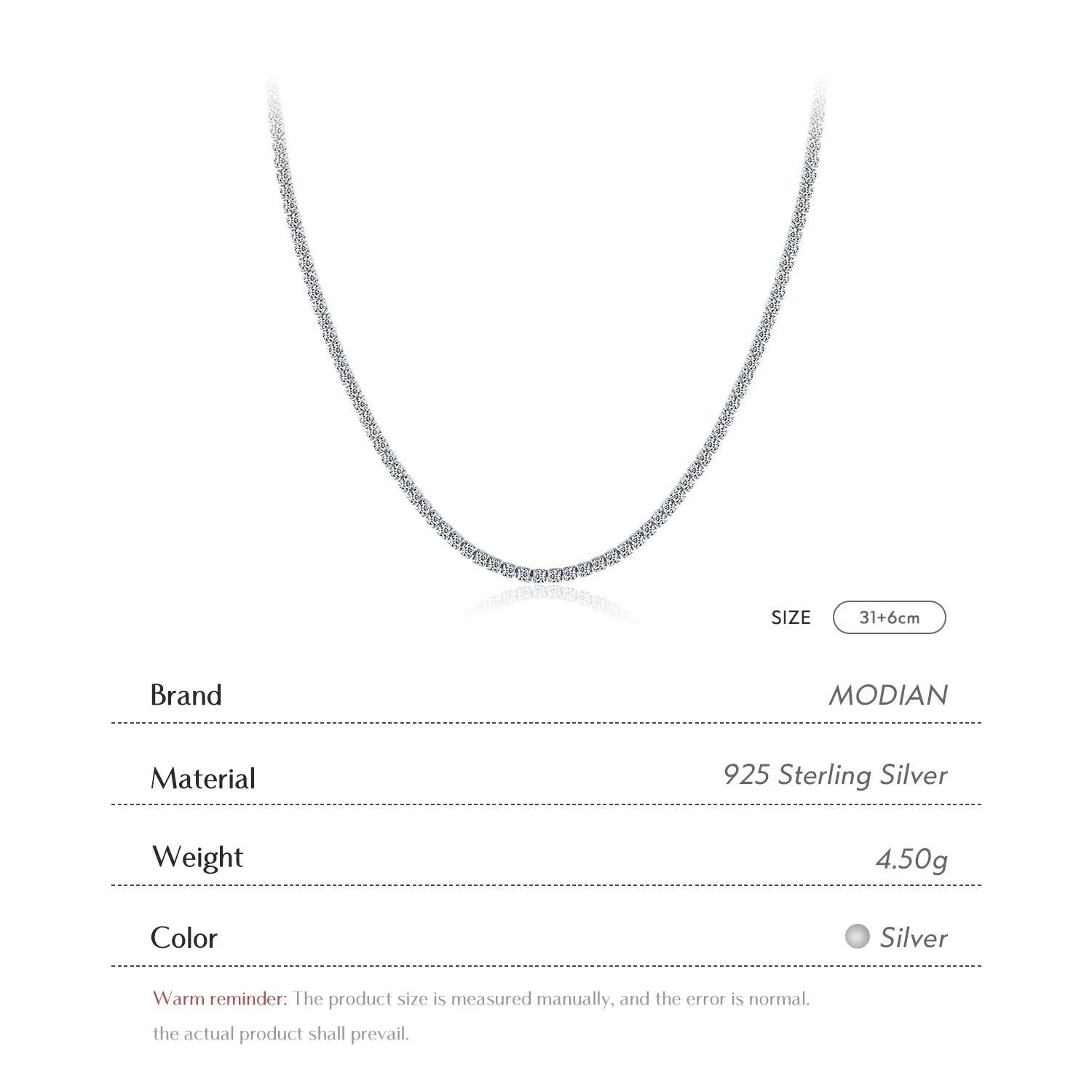 Classic Luxury Full Clear CZ Necklace Solid 925 Sterling Silver Sparkling Choker Necklaces For Women Statement Jewelry