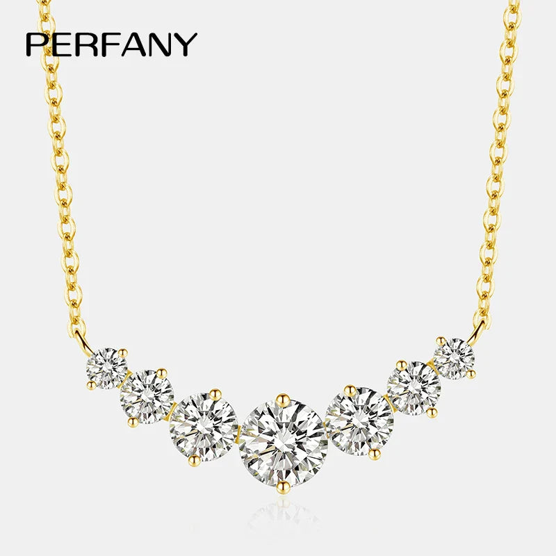 All Moissanite Necklace for Women S925 Pure Silver Smile Sparkling Diamond Pendant Fashion Luxury Jewelry Party Gift