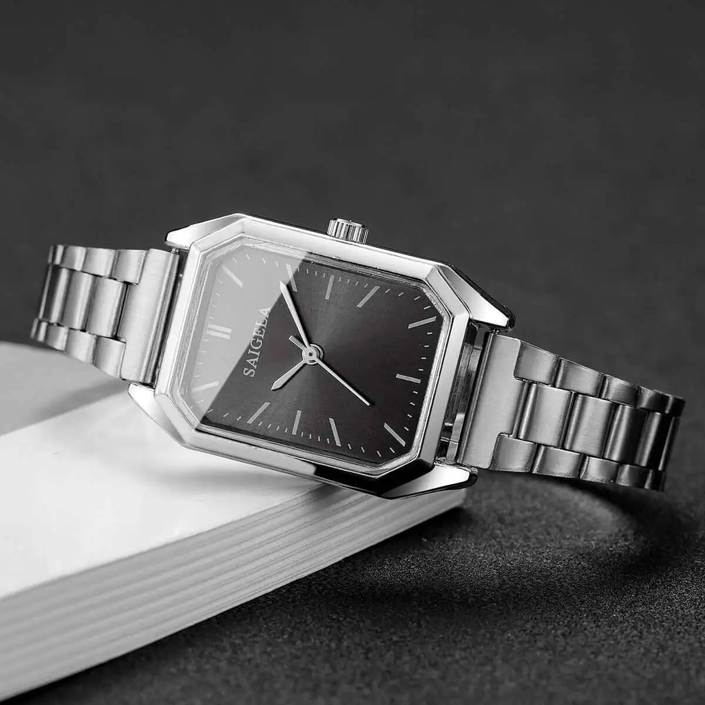 Fashion Rectangle Women Watches Simple Analog Quartz Wristwatch for Girls Clock Gift Reloj Mujer（Without Box）