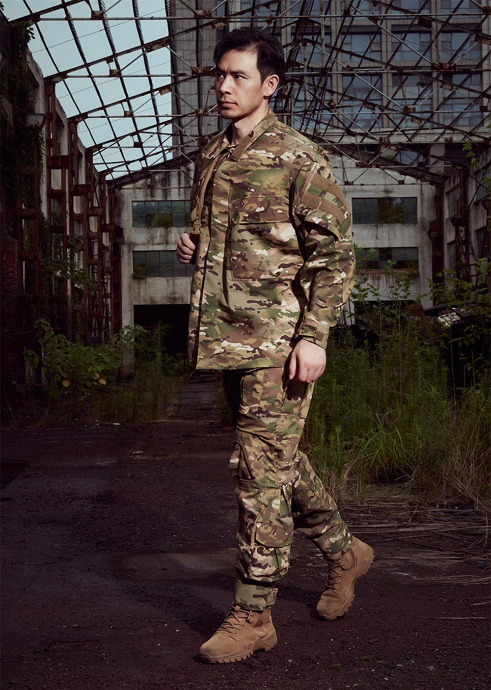 Men's Field Camouflage Clothing Tactical Combat Training Uniform Outdoor Hunting Camping Camo Long Sleeved Windbreaker Coat