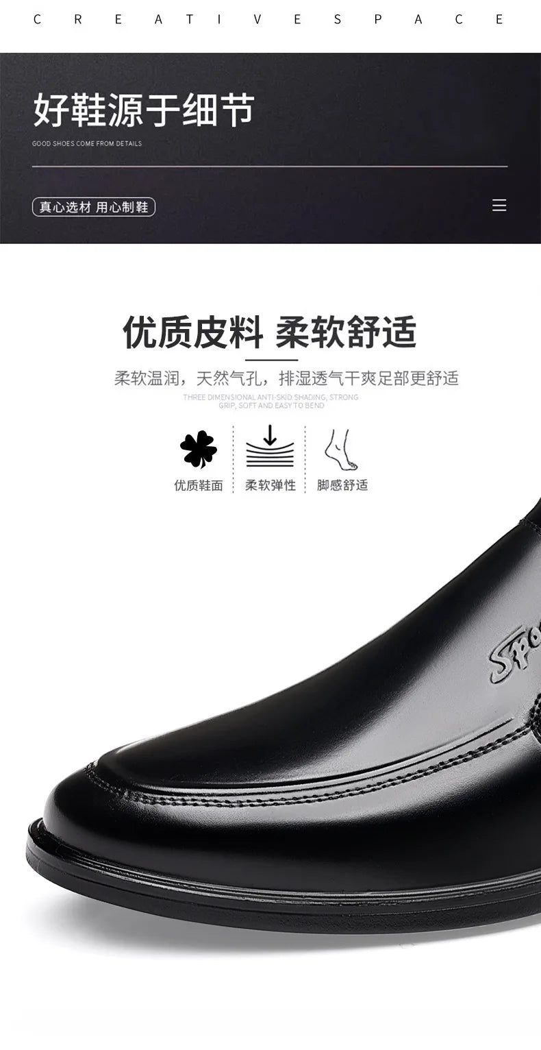 New Designer Soft Leather Shoes for Men Solid Color Fashion Business Casual Shoes Male Spring Autumn New Dress Shoe Man