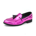Purple Elegant Dress Shoes Man Luxury Party Wedding Shoes Men Fashion Tassels Pointed Toe Men Patent Leather Shoes Big Size 47