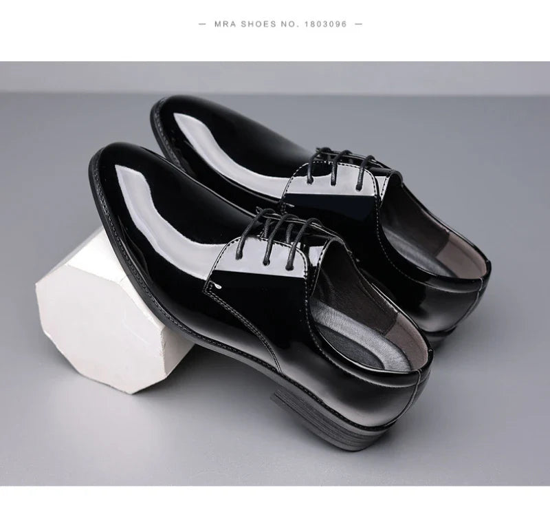 Spring British Style Formal Dress Shoes Black Business Oxfords For Groom Wedding Office Comfortable Big Size Footwear Non Slip