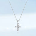 100% Real 0.6ct Moissanite Jesus Cross Pendant Necklace for Women Party S925 Sterling Silver Diamond Chain Necklaces Gift