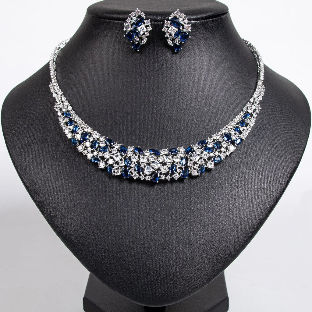 Pop Hot Stereo Jewelry Oil Painting Necklace Earrings Premium Multi-Color 2-Piece Wedding Travel Women's Holiday Gift M-1000