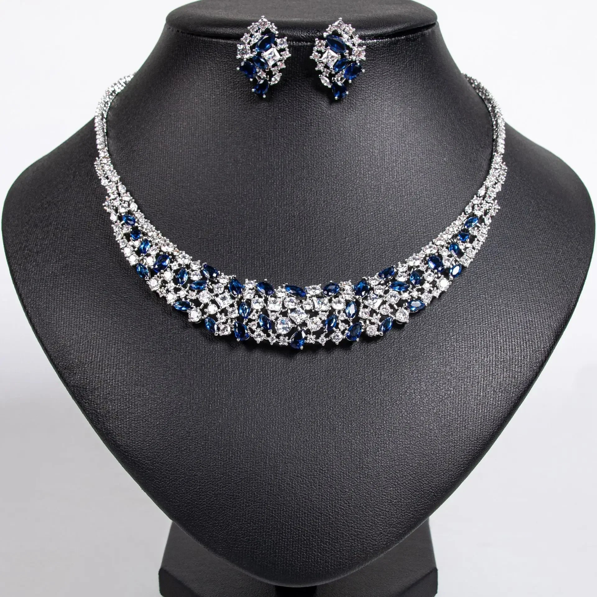 Pop Hot Stereo Jewelry Oil Painting Necklace Earrings Premium Multi-Color 2-Piece Wedding Travel Women's Holiday Gift M-1000