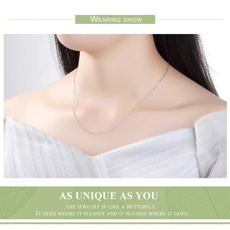 Classic Basic O-chain Solid 925 Sterling Silver Lobster Clasp Adjustable Necklace Box Cable Chain DIY Jewelry for Women