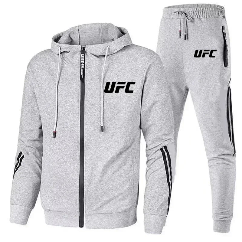 طقم رياضي رجالي كاجوال خريفي 2025، بنطلون وسترة UFC بتصميم عصري جديد، طقم رياضي رجالي مريح للدراجات النارية في الهواء الطلق