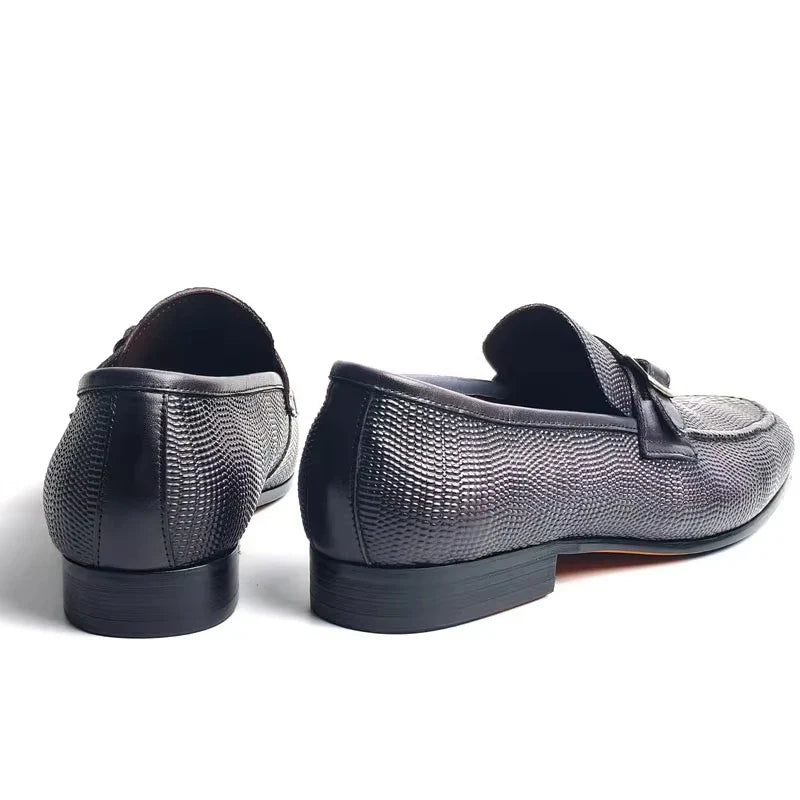 Luxury Men's Genuine Leather Loafers Buckle Slip-On Dress Shoes for Wedding, Party & Business Premium Comfort Casual Shoe