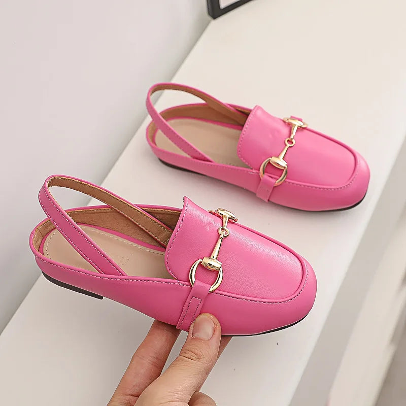 Summer Kids Girl Casual Shoes Flat Slip-on Fashion Children Shoes For Girl Sneakers Metal Decoration Toddler Girl Sandals