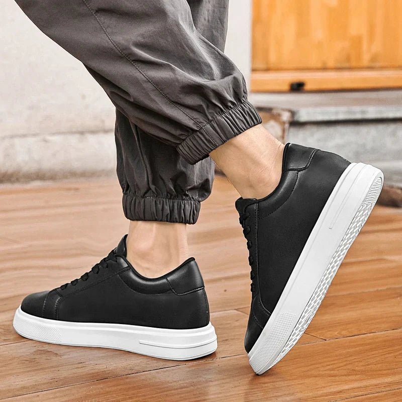 New  Men's Sneakers Elevator Shoes Heightening Height Increase Insole 6-10CM High Heels Shoes Leather Sport Shoes Men Shoes