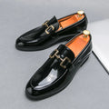 New Black Loafers for Men Pu Leather Slip-On Round Toe Solid Spring Autumn Handmade Men's Shoes for Business Size 38-46