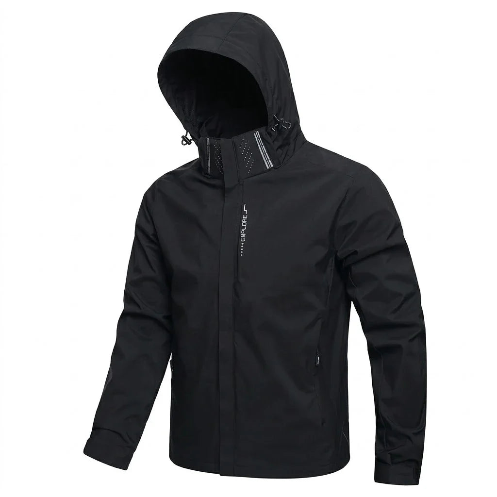 Mens Outdoor Waterproof Jacket Windproof Hoodie Coats Lightweight Cycling and Hiking Raincoat Work Jacket Man Climbing Outerwear