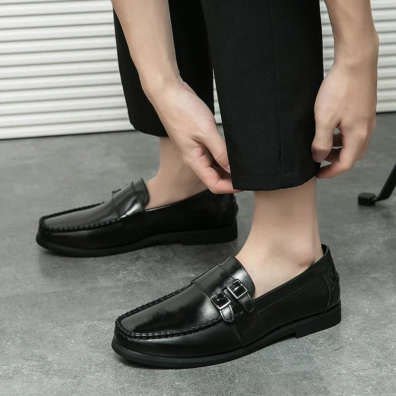 Business men's loafers Comfortable flat bottomed Elegant gentleman style Daily work Outdoor leisure street 38-46 leather shoes