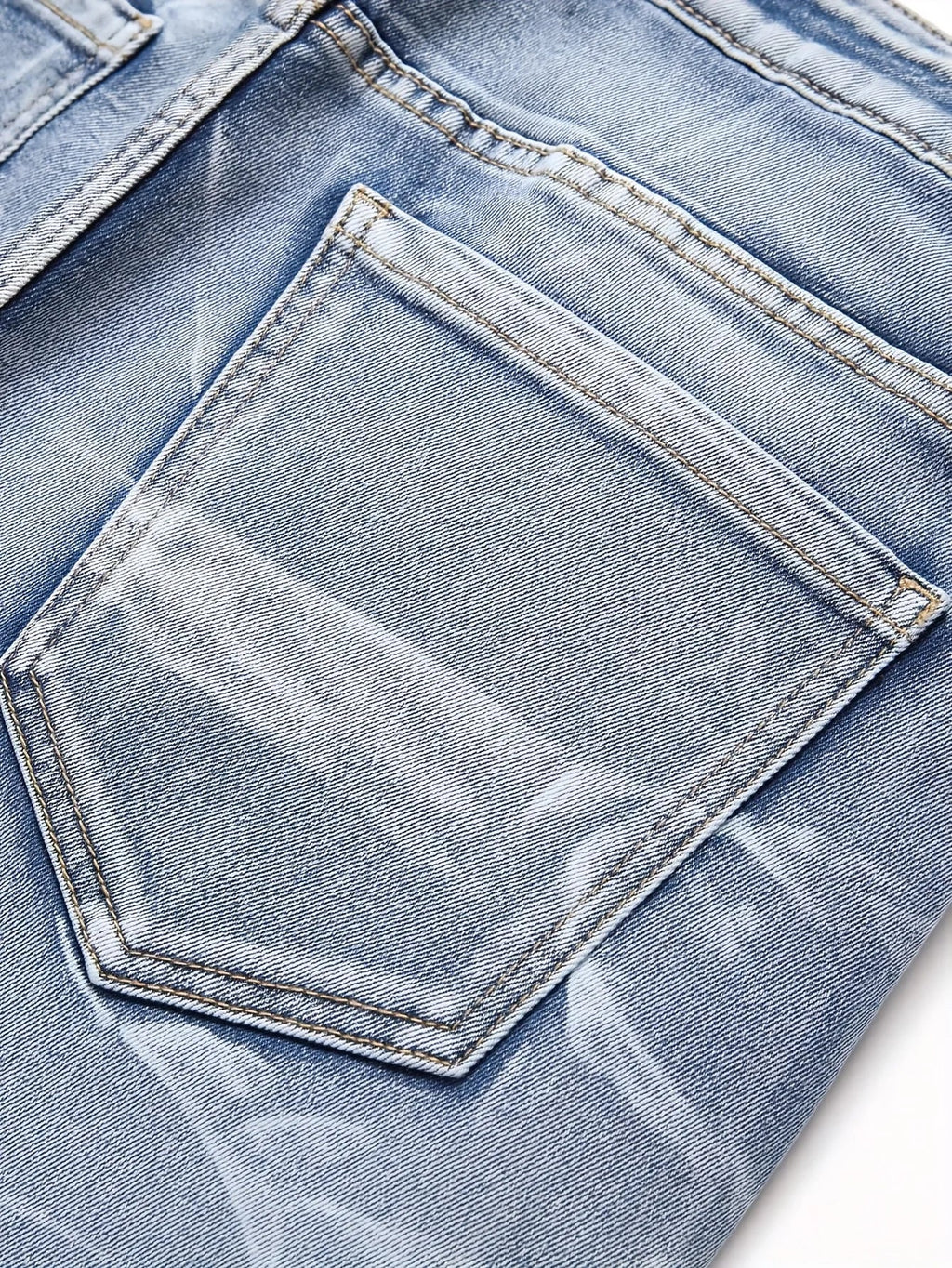 Men‘s Stretchy Denim Jeans Streetwear Tearing Patchwork Holes Ripped Denim Elastic Waist Casual Pants Slim fit Straight Trousers