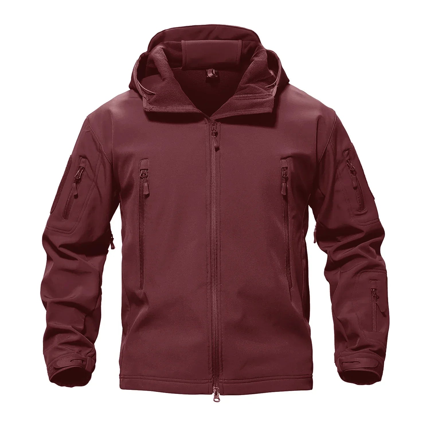 Solid Waterproof Fleece Lined Jacket Mens Jacket Softshell Outwear Coat Windbreaker Outdoor Warm Clothes with Pockets