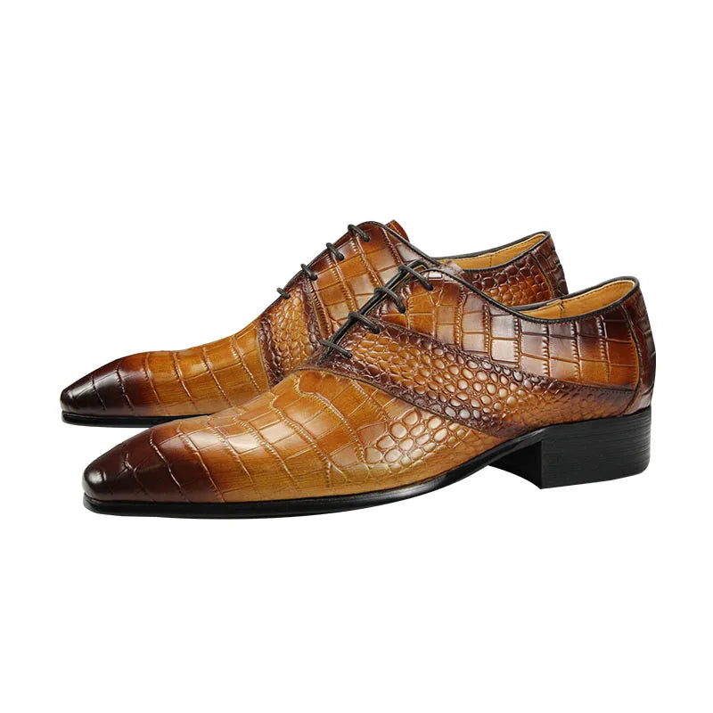 Men's Invisible Height Increasing Elevator Shoes Genuine Leather Formal Dress Oxfords Business Shoes Durable Rubber Outsole