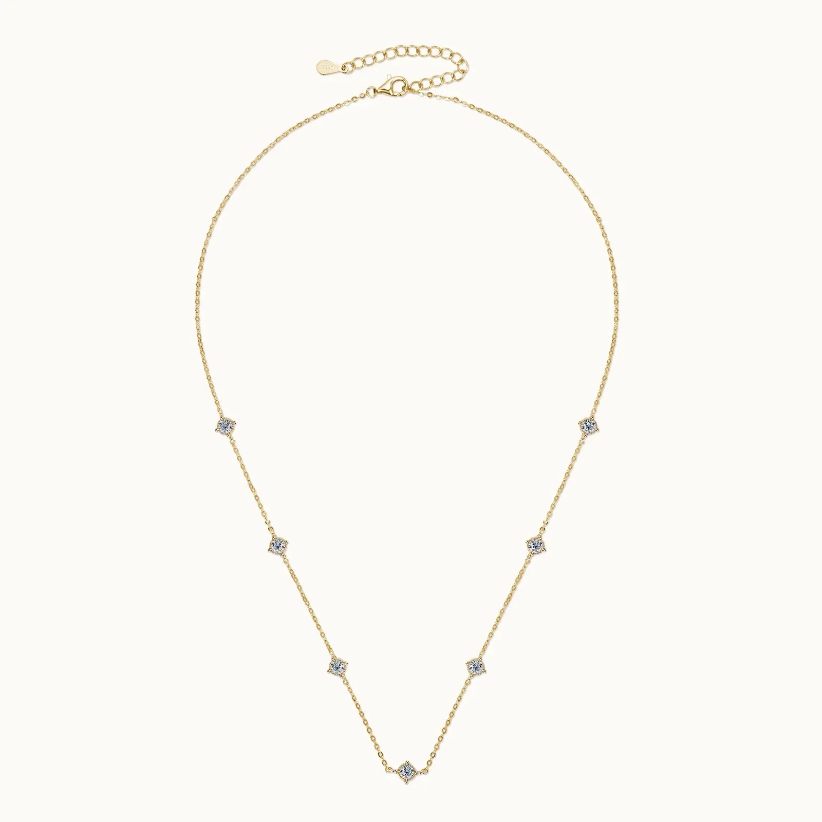 3mm Moissanite Diamond Necklaces for Women Dainty 18k Gold Plated/925 Sterling Silver Neck Chain Female Trendy Jewelry