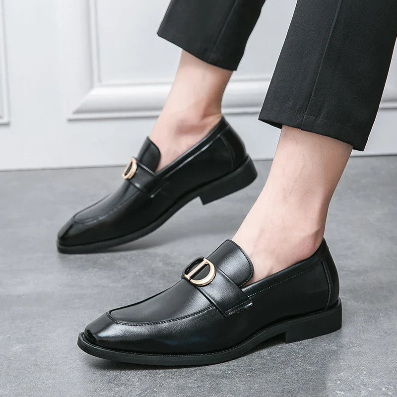 Men Loafers PU Low Heel Professional Classic Comfortable Business Men Shoes Size 38-46
