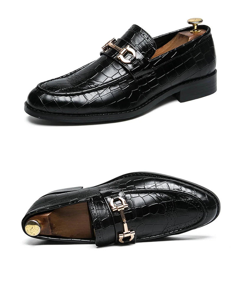Classic Social Leather Shoes For Men Leather Loafers Wedding Casual Business Brogues Shoes Men Office Leather Men's Dress Shoes