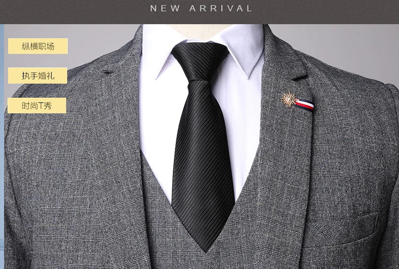S-6XL Jacket Vest Pants Casual Plaid Retro Business Men's Suit 3Pcs or 2Pcs Set Groom Wedding Dress Blazer Waistcoat Trousers