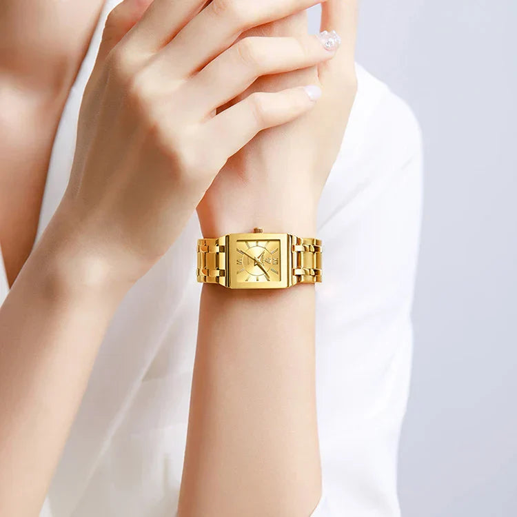 Luxury Golden Quartz Wristwatches For Female Girl Male Fashion 30m Waterproof Women Ladies Mens Watches Relogio Feminino
