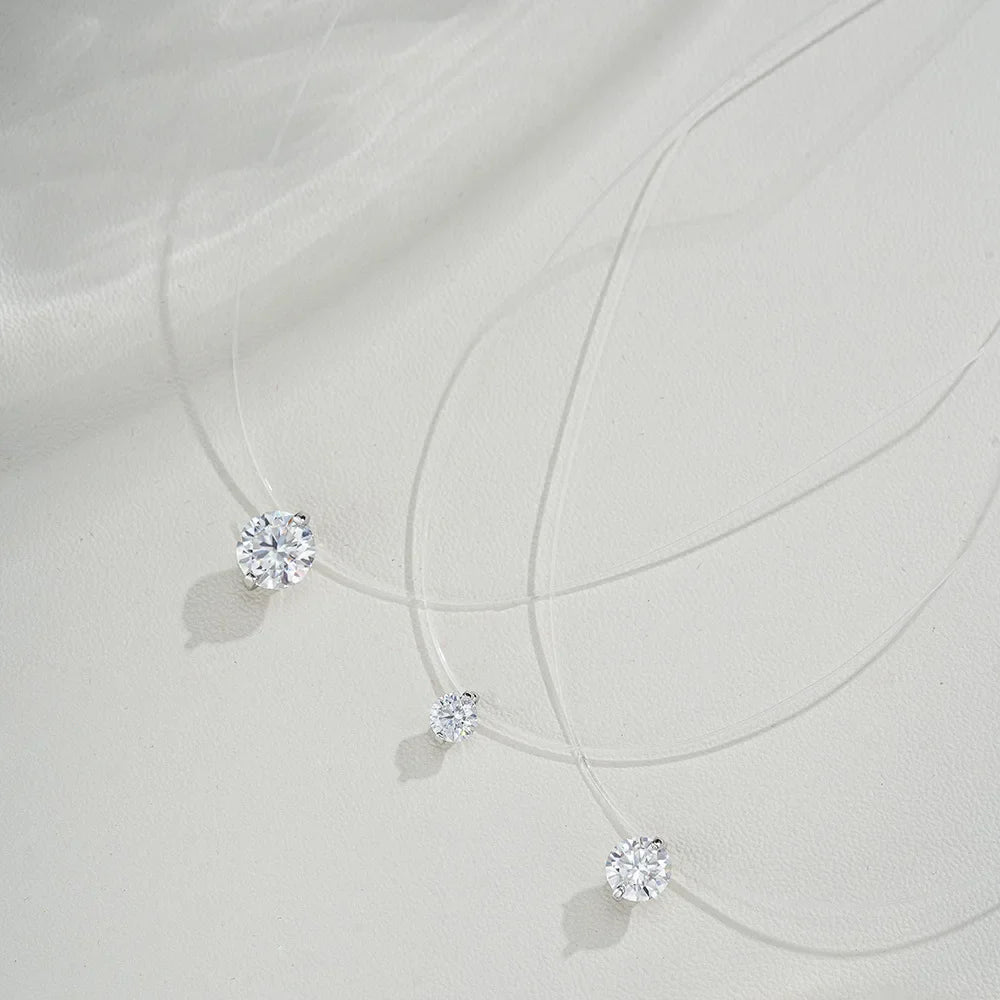 GRA Certified 1CT Marquise Cut Moissanite Pendant Necklace for Woman 925 Silver Fishing Line Water Drop Diamond Necklaces