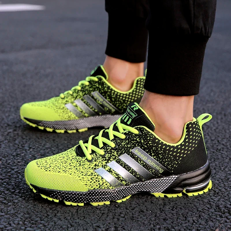 Men's and women's flying mesh surface spring summer breathable casual sports shoes flat vulcanized couple running big size48