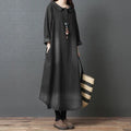 Women's Denim Dr Long Sve Loose Fit irt Sle Autumn Spring Faion plus Size Clothing Meat Concealing Slimming Skirt