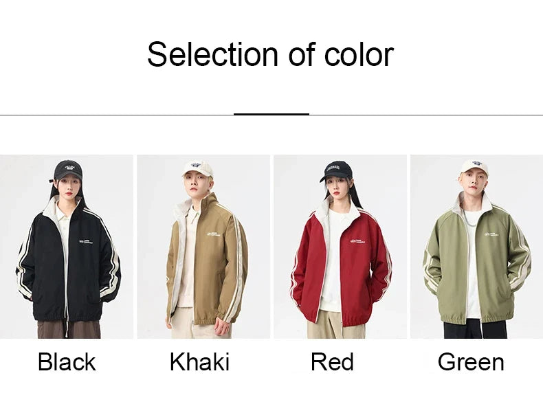 New Jacket Two-sided Long Sleeve Outdoor Men Coats Women Reversible Windproof Coats Splashproof Double-Sided Jackets Couple Top