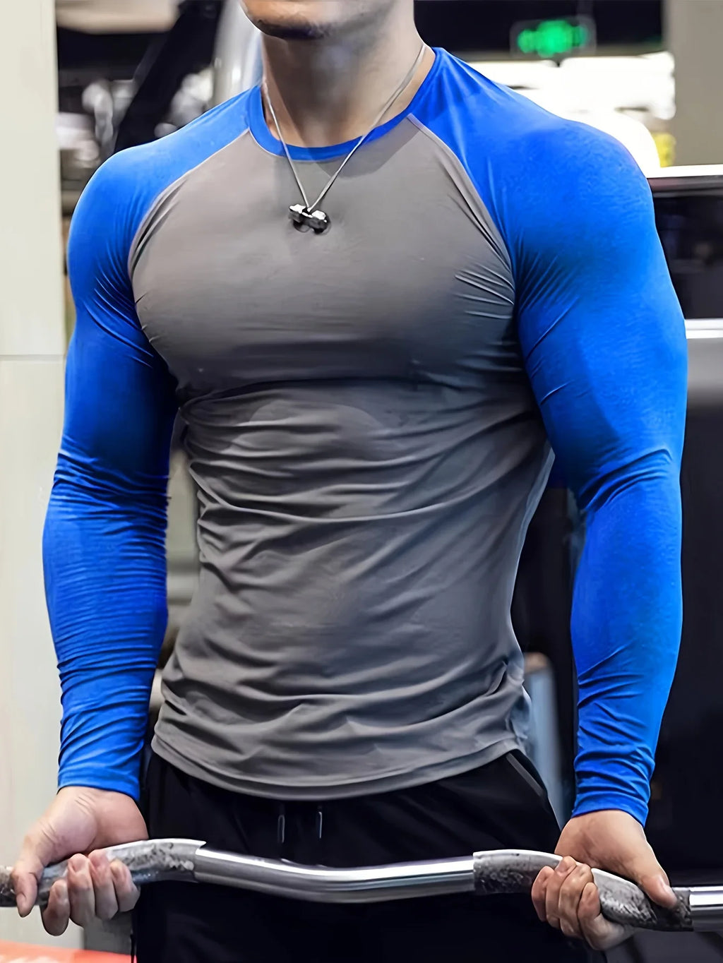 Men's quick drying soccer and basketball tight fitting top, high elasticity cycling compression training suit