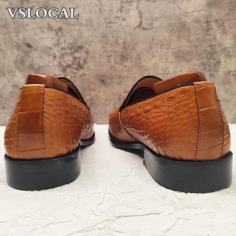 Luxury Men's Loafers Shoes Black Brown Tassel Loafers Slip On Casual Mens Dress Shoes Wedding Office Leather Shoes Men