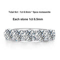 5mm 6.5mm Full Moissanite Ring for Women S925 Sterling Silver Eternity Sparkling Diamond Band Wedding Rings Jewelry