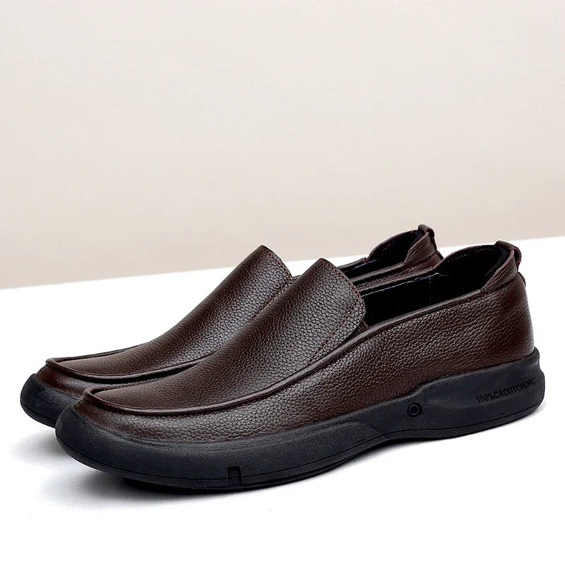 Leather Men Formal Shoes Luxury Brand 2026 Men's Loafers Dress Moccasins Breathable Slip on Black Driving Shoes Plus Size 37-48