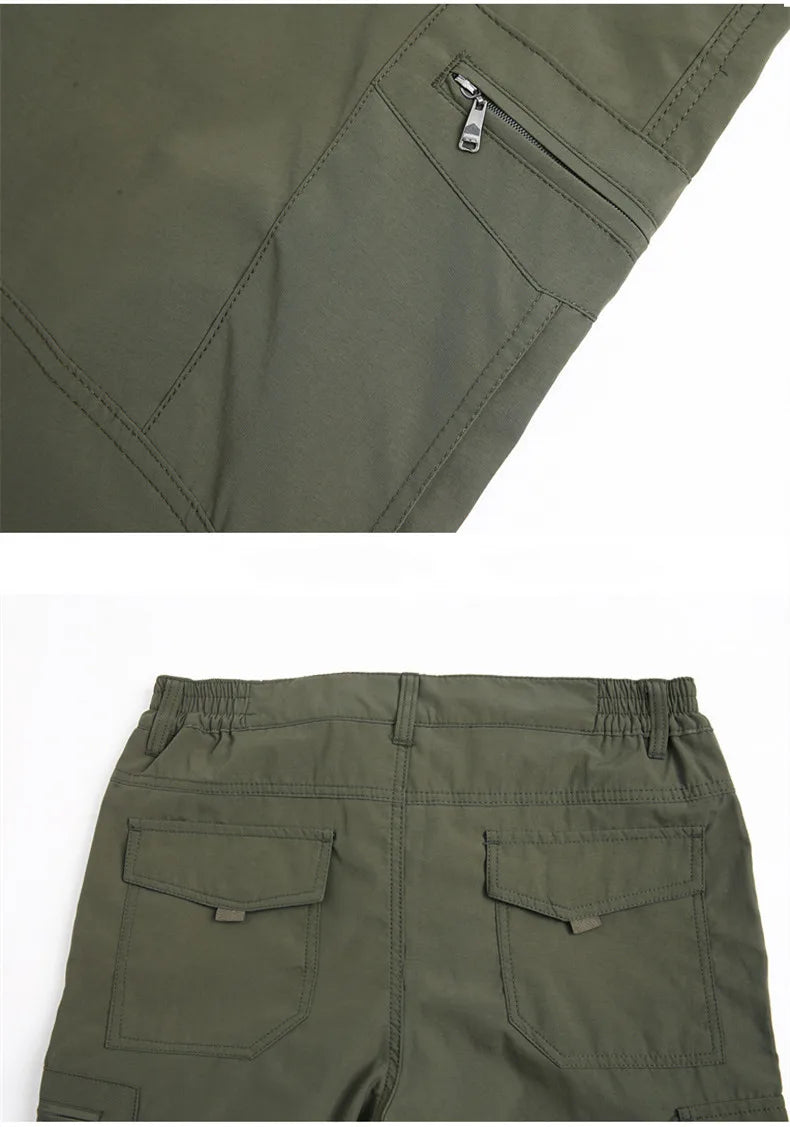 Outdoor Work Pants Men Spring Autumn Casual Cargo Trousers Waterproof Hiking Pants Elastic Waist Travel Workwear Tactical Pants