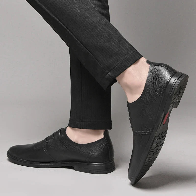 Classic Dress Mens Flats for Wedding Men Oxfords Shoes Fashion Casual Footwear Men New Genuine Leather for Male Walking Shoes