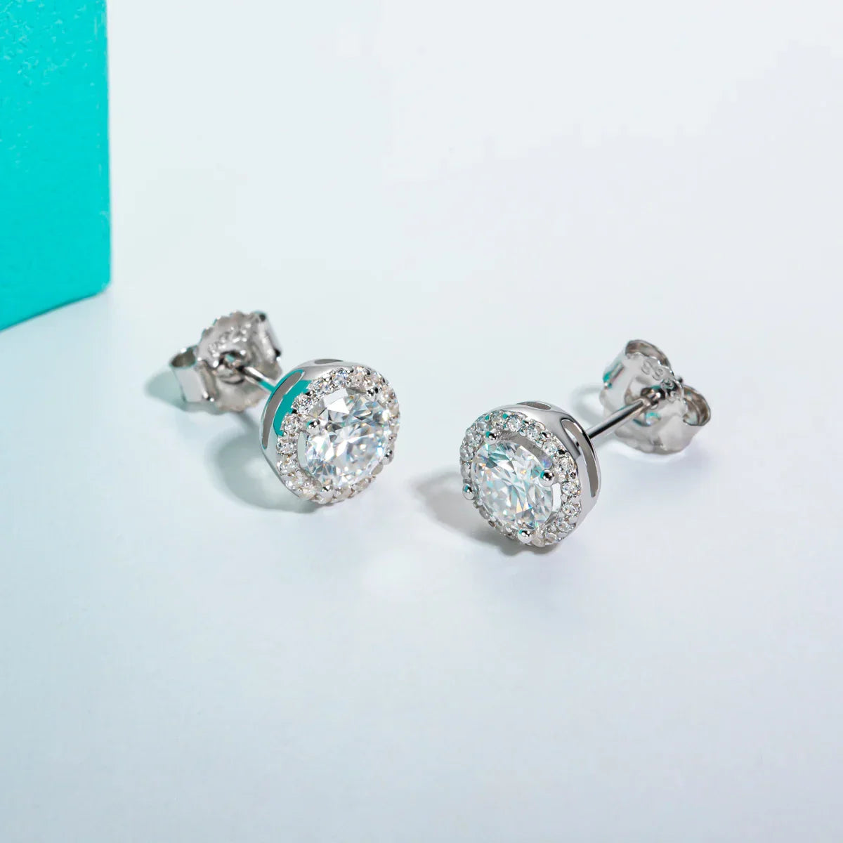1cttw D Color Round Cut Moissanite Diamond  925 Sterling Silver Stud Earrings For Woman Jewelry Wholesale