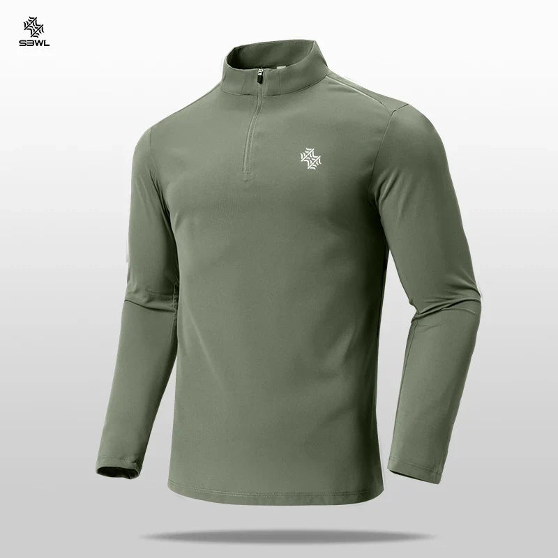 Autumn High Quality Men's Running Fitness Outdoor Sportswear Fashion Business Casual Breathable Long Sleeve T-Shirt Tops