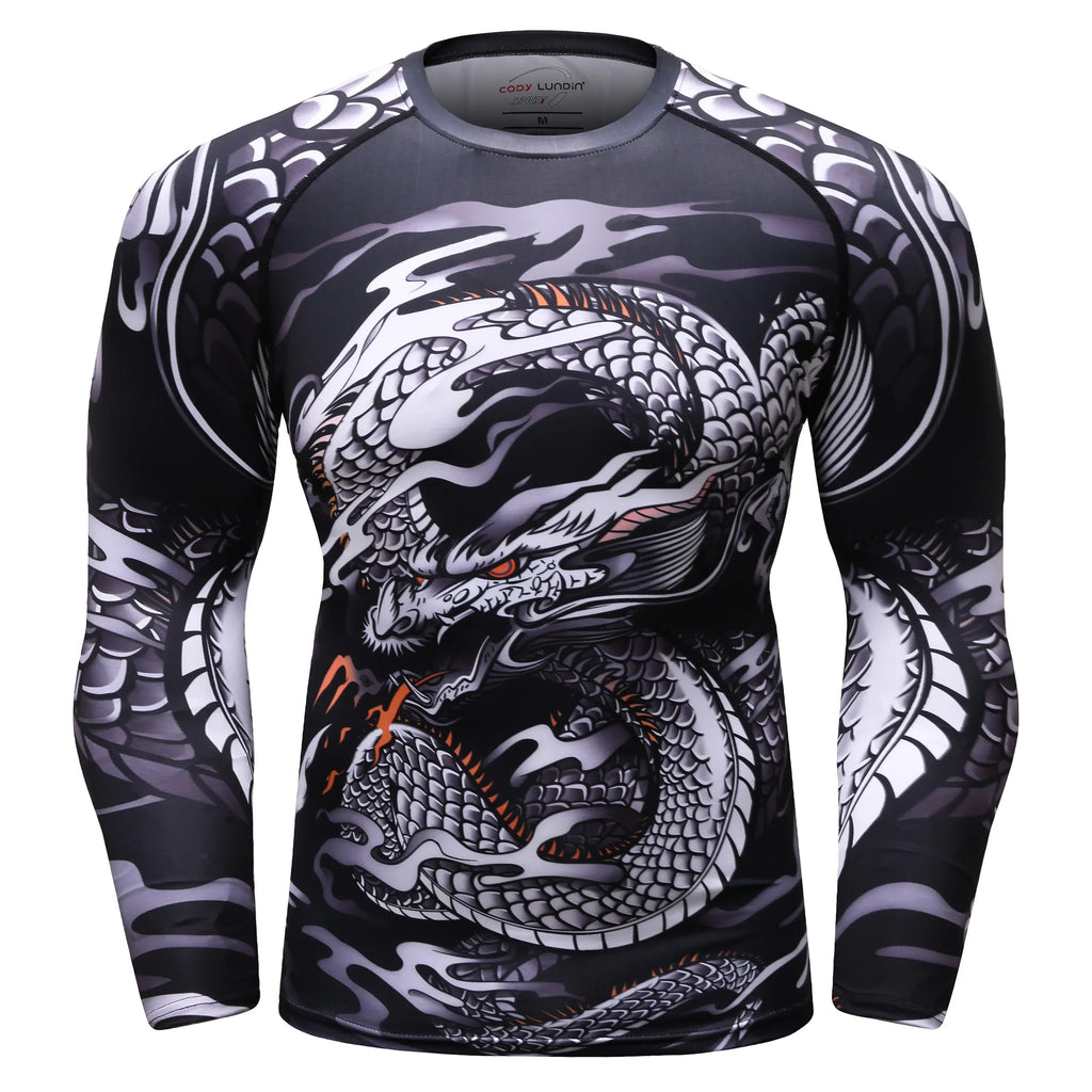 Men Grappling Wear Jiu Jitsu Gi Rashguard BJJ Boxing T-shirts UPF 50+ Male Athletic Running Blouses Compression Gym Tees
