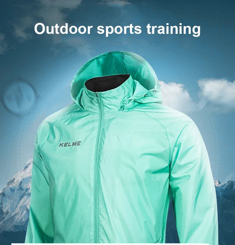 Men's Waterproof Jacket  Windbreaker Soccer Training Lightweight  Training  Outwear Quick Dry Coat  8163WT1001