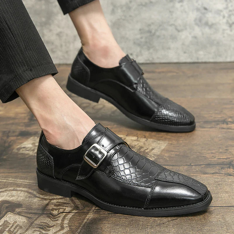 Leather Designer Brand Monks Snake Luxury Men Casual Office Business Man Loafers Mens Moccasins Driving Wedding Dress Male Shoes