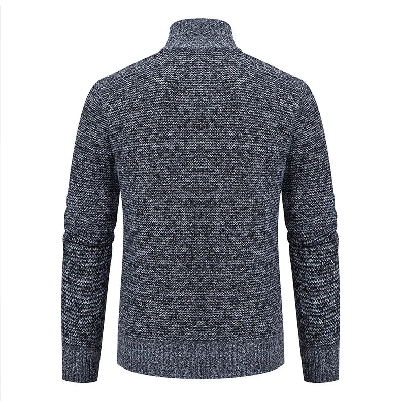 Autumn Winter Sweater Men's Loose Cardigan New Cold High Neck Jumpers Patchworked Windbreaker Casual Jackets
