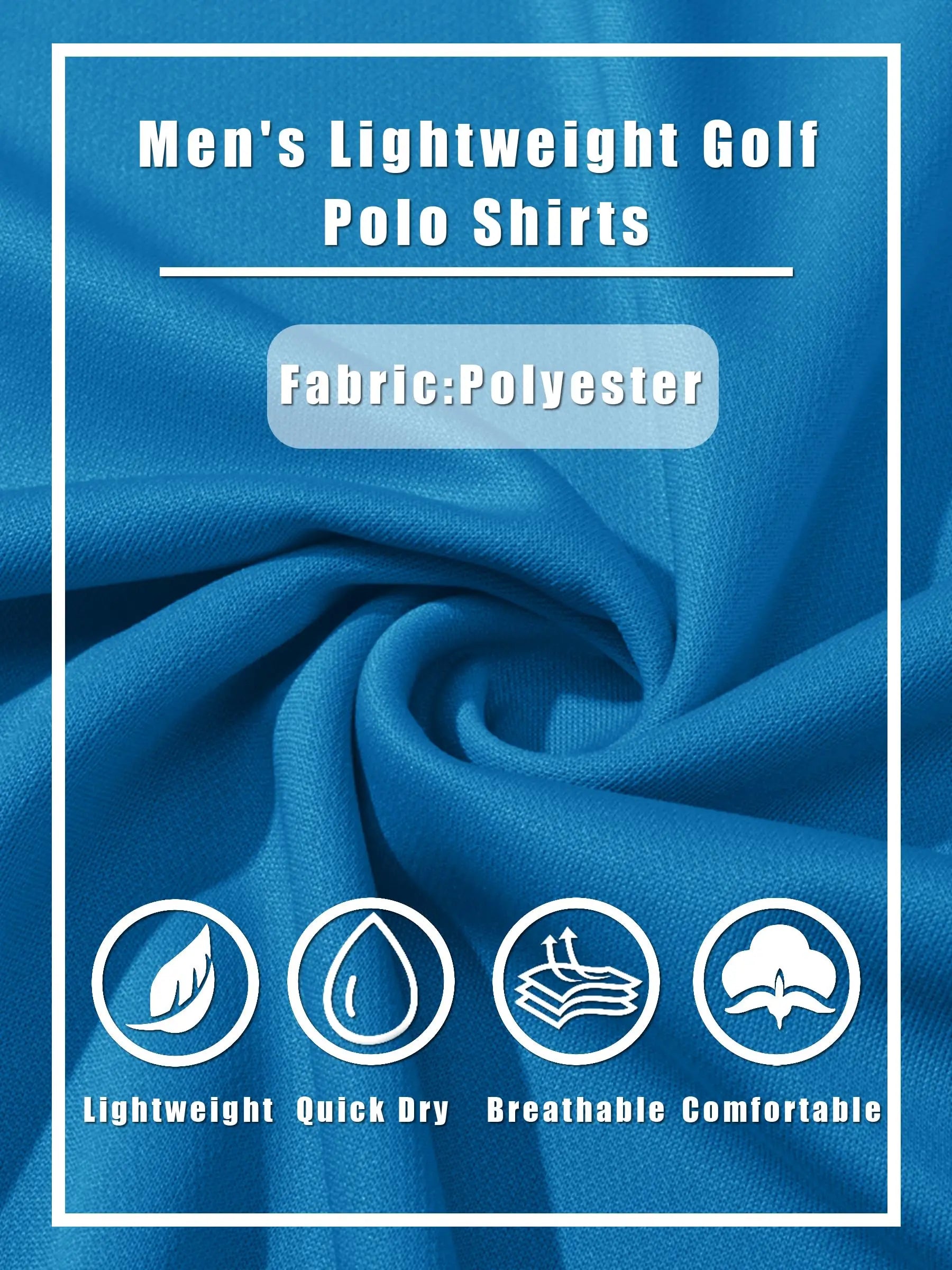 Men Sports Polo Shirts Quick Dry Golf T-shirts Breathable Work Shirts Casual Office Shirts Lightweight Top Long Sleeve