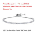 Full 2mm 0.03CT Moissanite Diamond Tennis Bracelet for Woman 925 Silver Plated 18K Rose Gold Adjustable Link Bracelets Gift