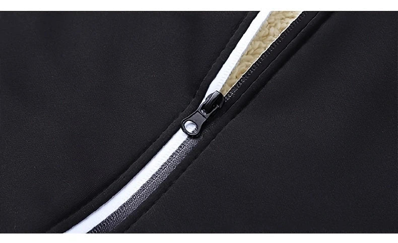 Winter Lambswool Zipper Hoodies Thicken Warm Jackets Long Sleeve Sweatshirts Casual Sports Fleece Black Coats Hooded Men Coat To