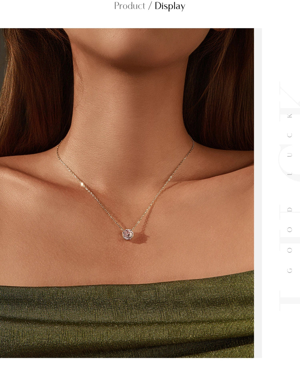 Rose Cut Pink CZ Pendant Necklace 925 Sterling Silver Sweet Delicate Light Pink Necklace For Women Party Fine Jewelry