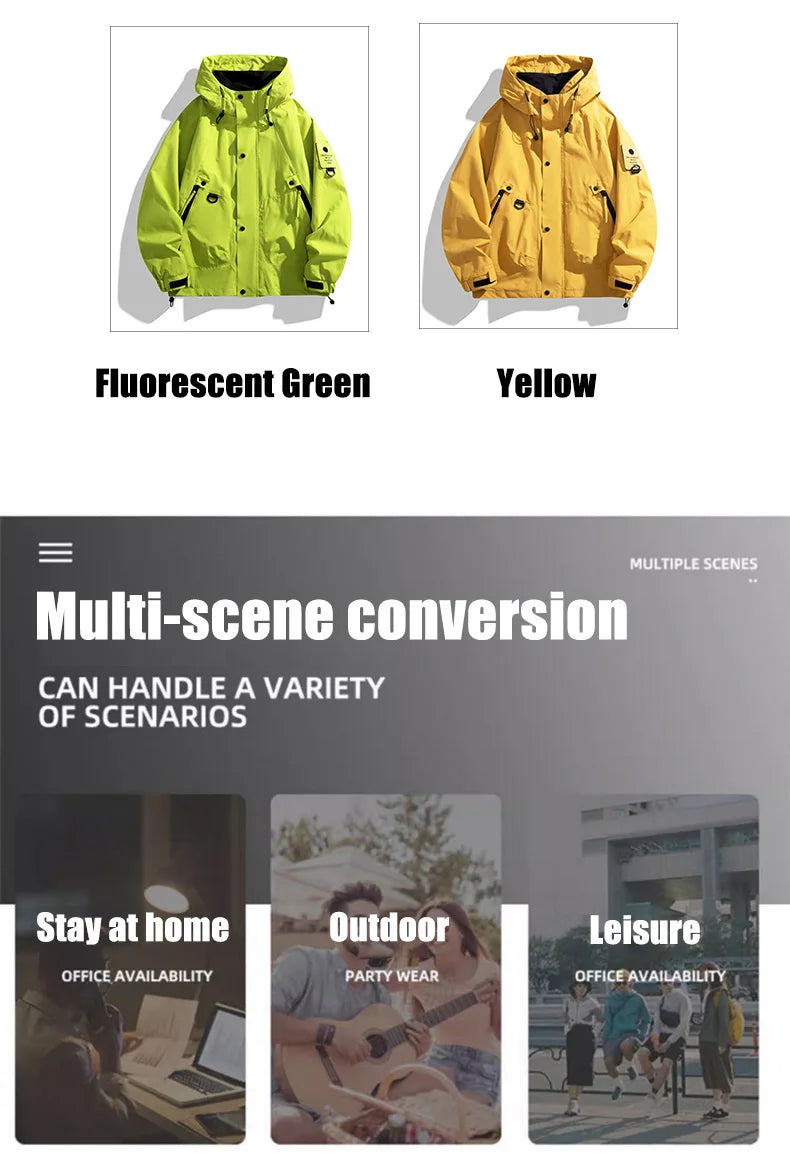 Men Women Waterproof Hiking Jacket Windproof Camping Windbreakers Oilproof Fishing Trekking Jacket Autumn Spring Sport Rain Coat