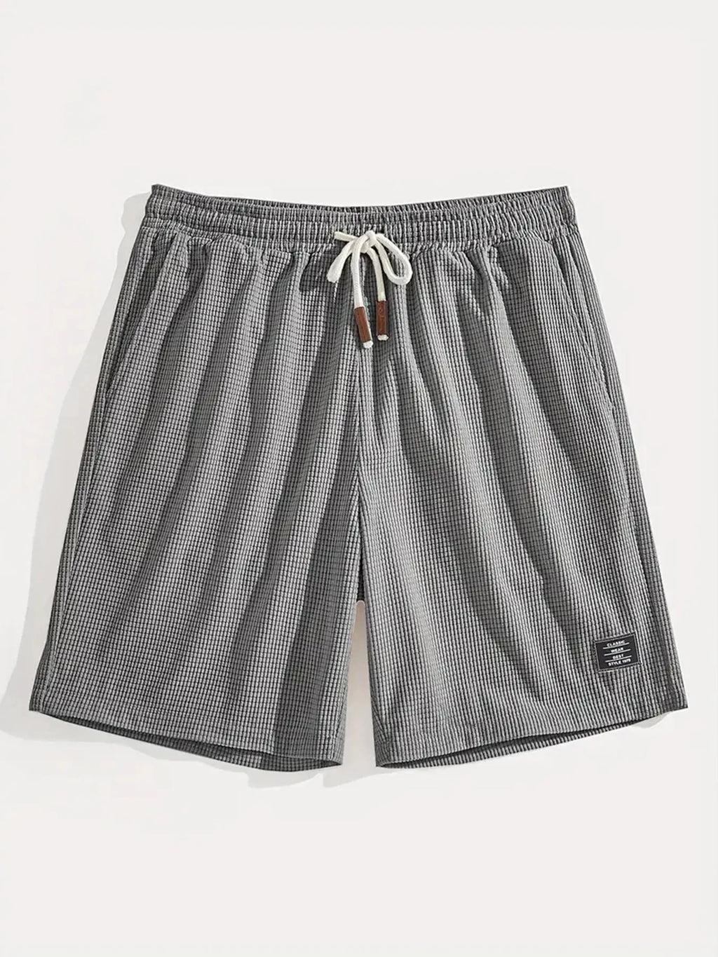 Men's Waffle Texture Shorts Summer Casual Sports Plus Size Loose Fit Knee-Length Shorts Male Oversized Streetwear Beach Pants