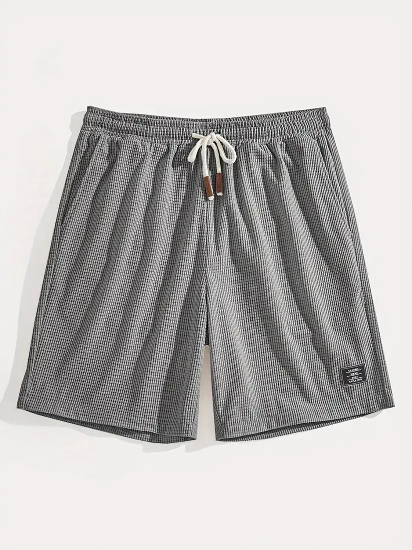 Men's Waffle Texture Shorts Summer Casual Sports Plus Size Loose Fit Knee-Length Shorts Male Oversized Streetwear Beach Pants
